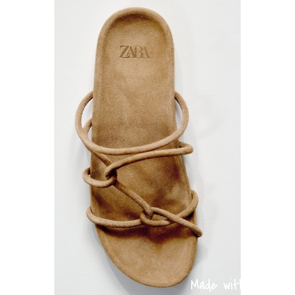 Zara gladiator tubular strap suede sandals NWT